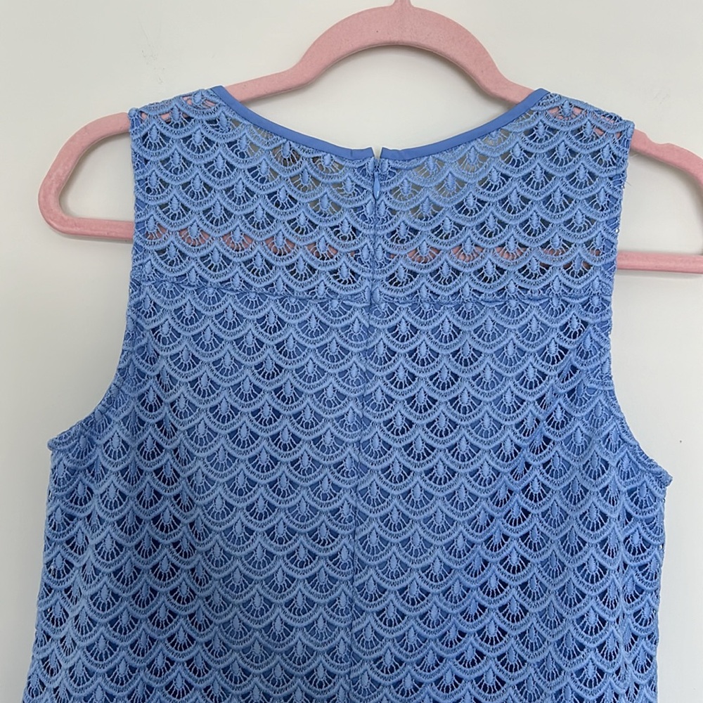 Loft Outlet‎ Light Blue Scalloped Lace Shift Dress - Size 6 - Picture 6 of 6